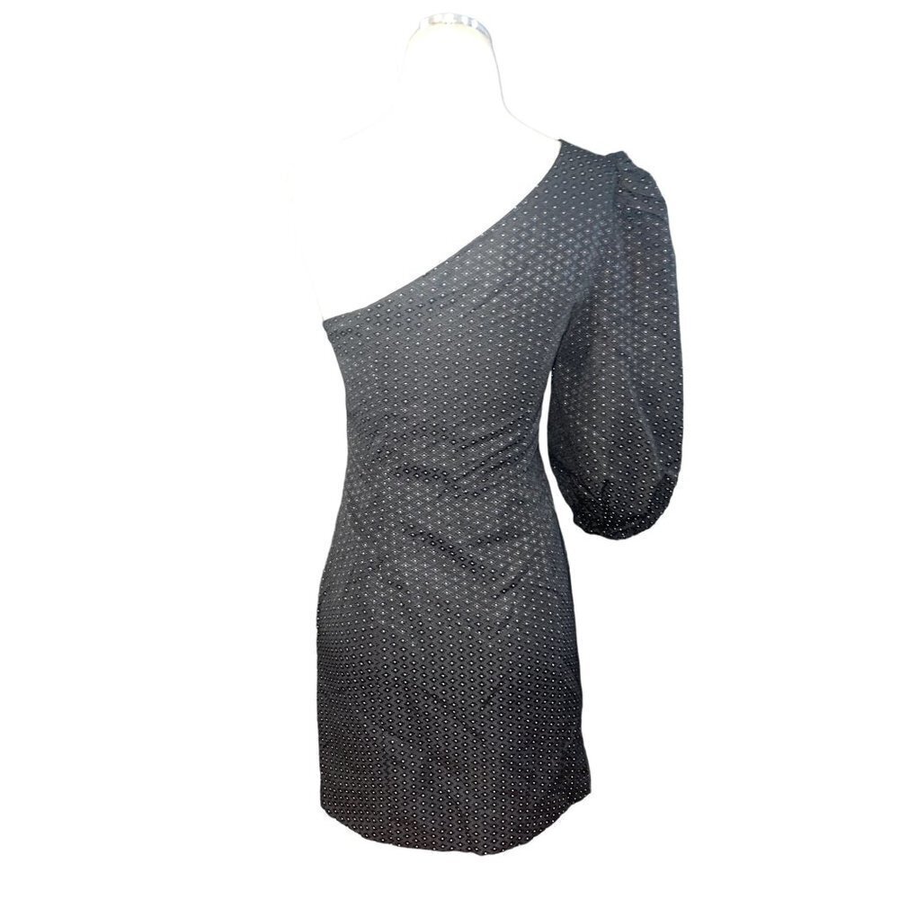 H:ours Elsa Dress in Black & White Small New Womens One Shoulder Cocktail - Picture 8 of 12